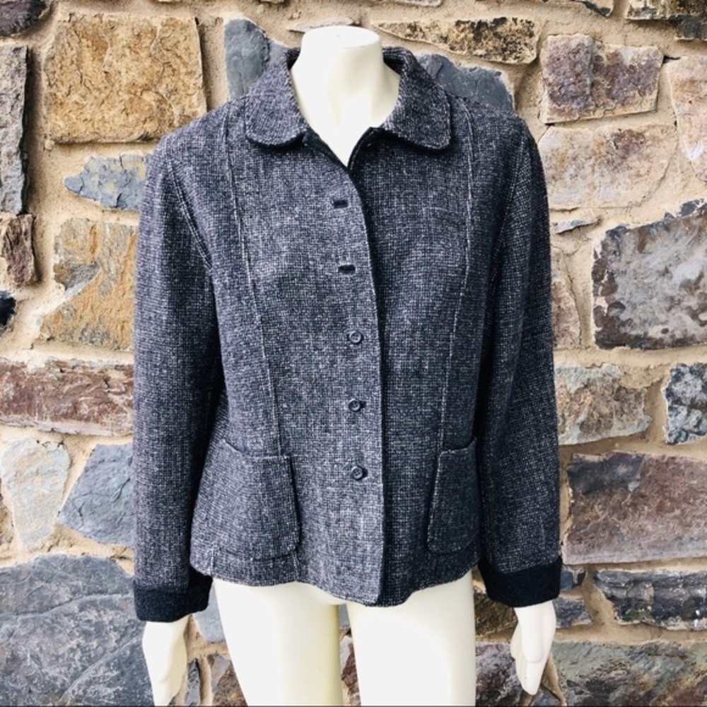Pendleton Gray Textured Wool Blend Button-Up Jacket - Picture 4 of 5